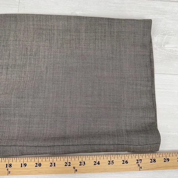 St. John Dress Pants Women Size 14 Waist 34 Tan Brown Wool Silk Blend Wide Leg - Picture 12 of 14